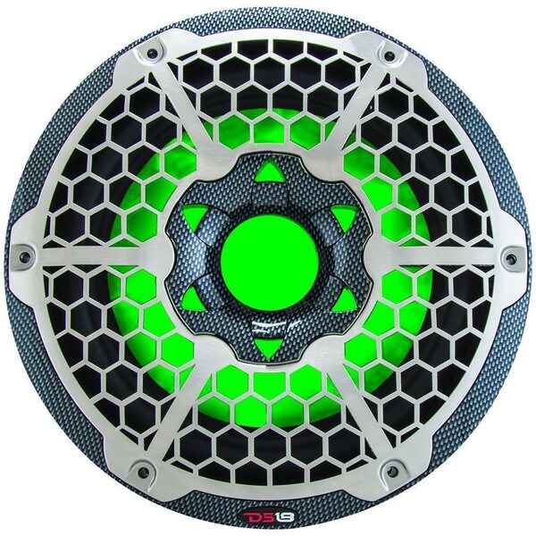 Main product image for DS18 CF-10SUB 10" Hydro Marine Subwoofer Black Carbon Fiber with RGB LEDs 4 Ohm294-8104